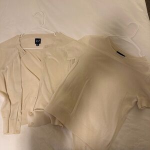 GAP Ivory Knit Cardigan Set
